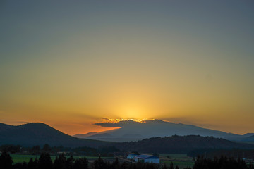 sunset in jeju halla mountains