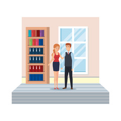 business couple in the workplace