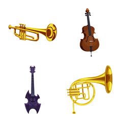 Vector illustration of music and tune icon. Collection of music and tool stock symbol for web.