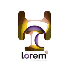 Abstract geometric design logo made of flowing elements