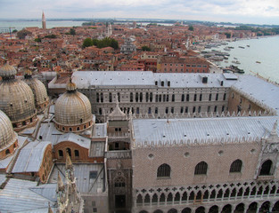 Fototapeta na wymiar Broad view of the city and canals of Venice, Italy