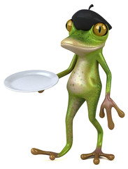 Fun french frog - 3D Illustration
