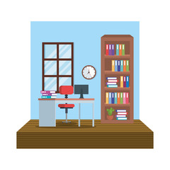 workplace office scene icon