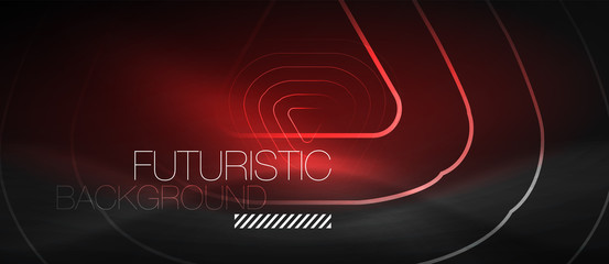 Dark black abstract background with neon colors and lines