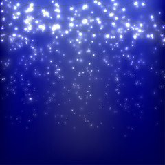 Blue Christmas Background with Lights