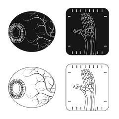 Isolated object of body and human symbol. Set of body and medical stock vector illustration.