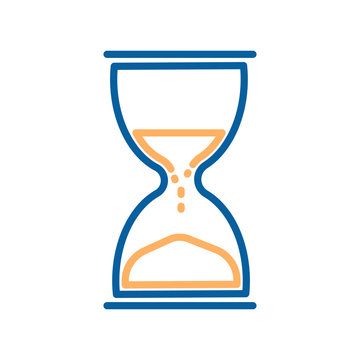 Hourglass trendy thin line icon. Vector illustration for concepts of time, deadline, countdown