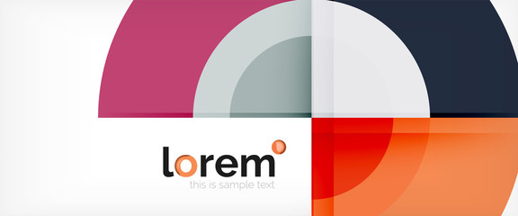 Obraz premium Modern geometric circles abstract background, colorful round shapes with shadow effects