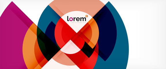 Obraz premium Modern geometric circles abstract background, colorful round shapes with shadow effects