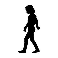 Fototapeta na wymiar Little girl walks
