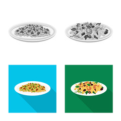 Vector illustration of pasta and carbohydrate icon. Collection of pasta and macaroni stock vector illustration.