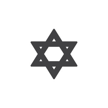 Magen david star vector icon. filled flat sign for mobile concept and web design. Jewish star simple solid icon.  Judaism religion symbol, logo illustration. Pixel perfect vector graphics