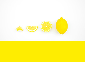 Top view of lemon on color background.concepts ideas of fruit,vegetable.healthy eating