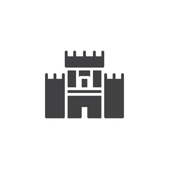 Castle fort vector icon. filled flat sign for mobile concept and web design. Jewish monument simple solid icon. Symbol, logo illustration. Pixel perfect vector graphics