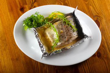 Steamed salmon