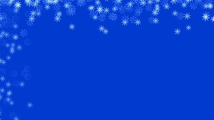 Abstract background with a variety of colorful snowflakes. Big and small.