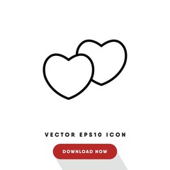 Hearts valentines day vector icon