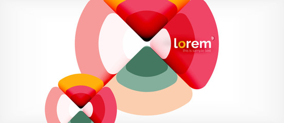 Obraz premium Circles and triangles geometric abstract background. Trendy abstract layout template for business or technology presentation or web brochure cover, wallpaper