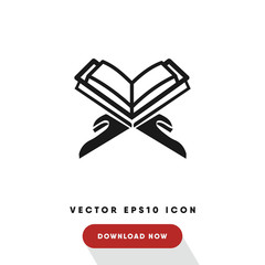 Reading Quran vector icon