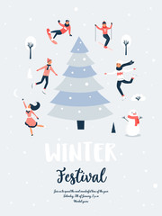 Fototapeta na wymiar Winter sport scene, Christmas event and festival