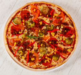 Pizza with minced meat