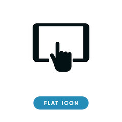  Hand touching tablet screen vector icon