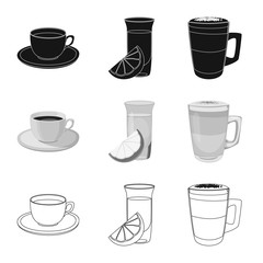 Isolated object of drink and bar icon. Collection of drink and party stock symbol for web.
