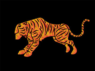 Tiger cartoon graphic vector.