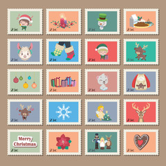 Big collection of Christmas stamps