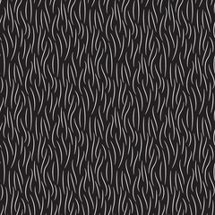 Fur texture wild animal skin black white seamless pattern