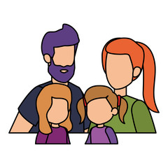 parents couple with daughters characters