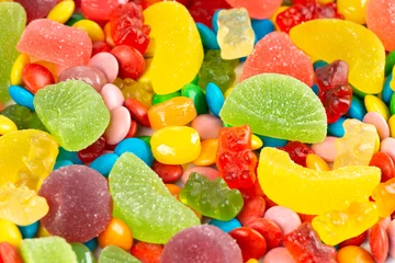 Zelfklevend Fotobehang Mixed colorful candies © seralex