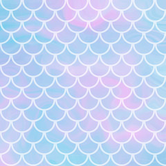 Vector background with fish scale and shining sparcles on soft pastel magic color palette gradient - 235621305