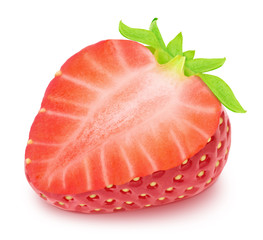 Half of strawberry isolated on a white.