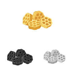 Vector illustration of pasta and carbohydrate symbol. Set of pasta and macaroni vector icon for stock.