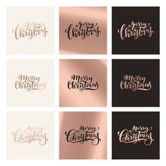 Merry Christmas calligraphy set. Luxurious Christmas lettering