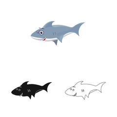 Vector design of sea and animal sign. Collection of sea and marine vector icon for stock.