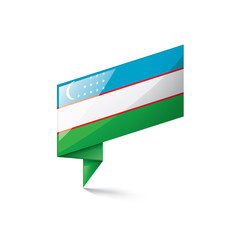 Fototapeta premium Uzbekistan flag, vector illustration on a white background
