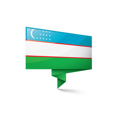 Uzbekistan flag, vector illustration on a white background
