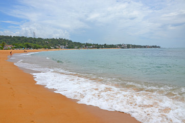 Beautiful landscape of the coast of the Indian Ocean in Sri Lanka