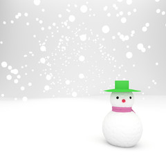 christmas and new year snow concept Xmas or christmas party. Snowman in winter , Happy holiday celebration. New year snowman spy agent,3D rendering