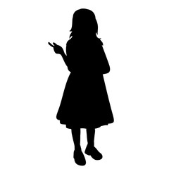 silhouette of a girl in a dress