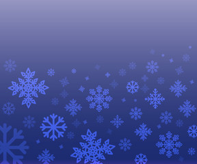 Naklejka na ściany i meble falling snowflakes on blue background