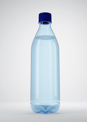 Naklejka premium Water bottle, on a grey background, mockup for the presentation. 3d illustration