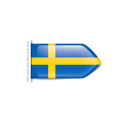 Sweden flag, vector illustration on a white background