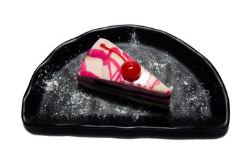 dessert  on a plate isolated on white