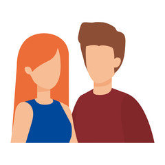 Obraz premium couple avatar characters icons