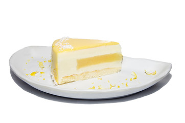 lemon sponge cake,  isolated