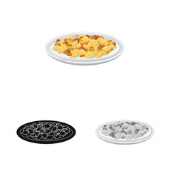 Vector illustration of pasta and carbohydrate sign. Collection of pasta and macaroni stock vector illustration.