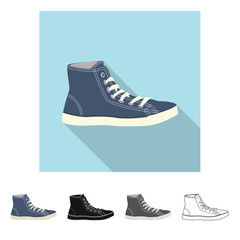 Vector illustration of shoe and footwear symbol. Set of shoe and foot stock vector illustration.